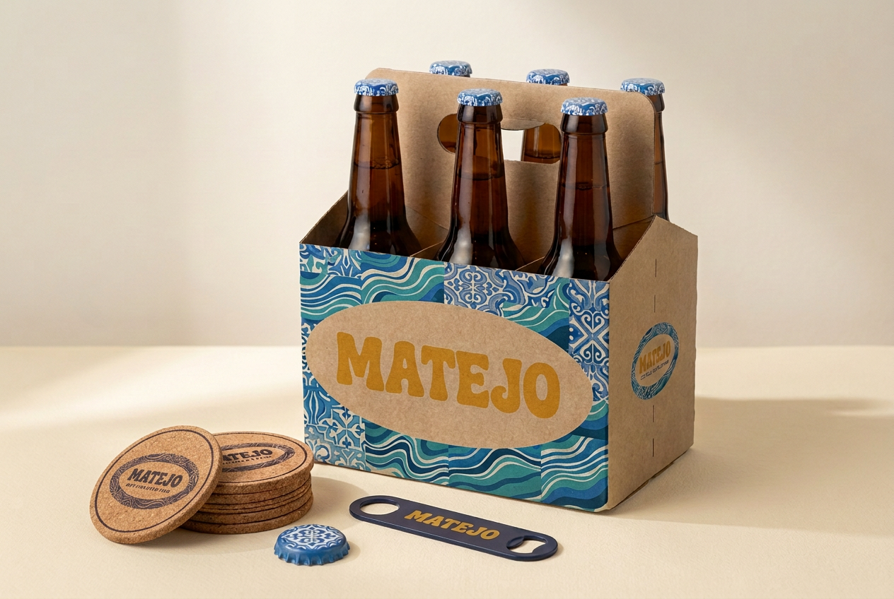 Pack de seis Matejo, carica de azulejo e abridor